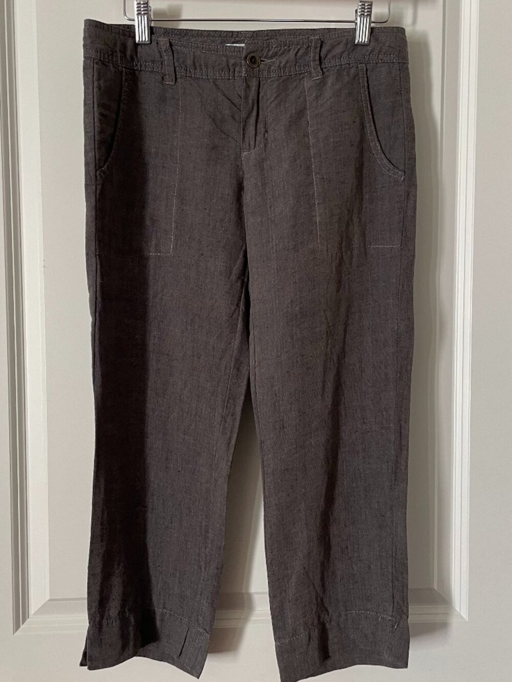 Toad & Co Linen Capri pants, Size: 2, color: brown / gray